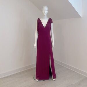 NWT SAMPLE SALE Dessy Merlot (soft burgundy) size 16 Lux Chiffon PRISTINE